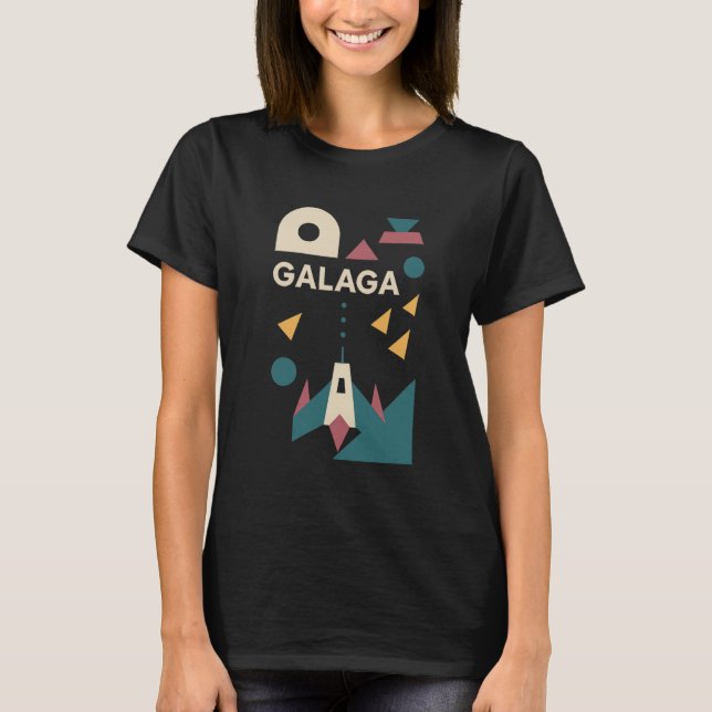 Klassiskt spel Galaga Stil-kvinnans T Shirt (Framsida)
