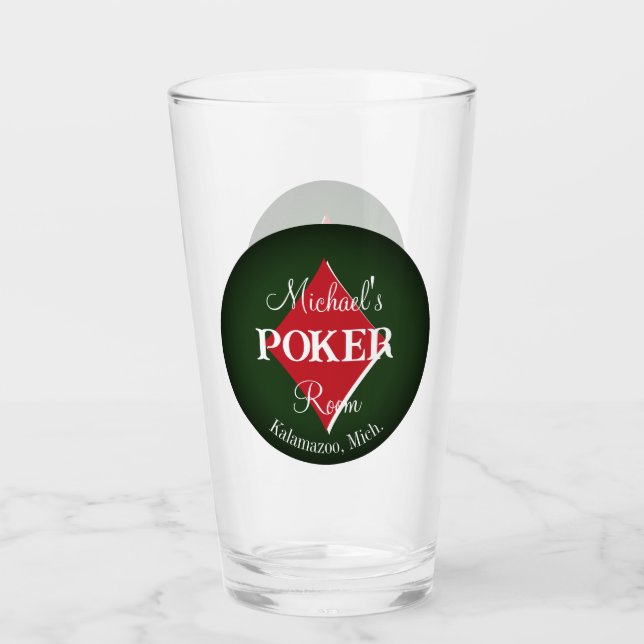 Klassiskt spelkort Poker Room Glass - Diamant Glaskopp (Framsida)
