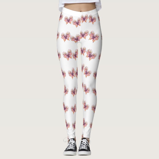 Klassiskt Stilar Butterflies Leggings (Framsida)