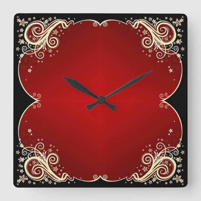 Klassiskt Stilar-rullverk Fyrkantig Klocka (Framsida)