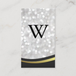 Klassiskt stort monogram Bokeh Vågdesign Visitkort
