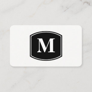 Klassiskt stort monogram / svart och vitt visitkort