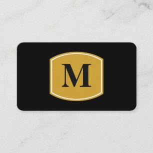 Klassiskt stort monogram/svart visitkort