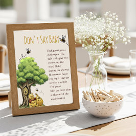 Klassiskt Storybook Bear "Säg inte Baby" Baby Poster