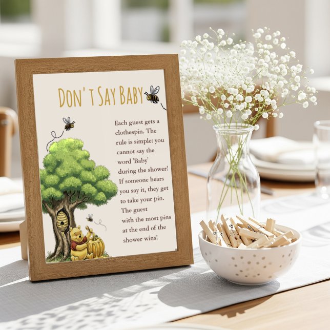 Klassiskt Storybook Bear "Säg inte Baby" Baby Poster (Skapare uppladdad)