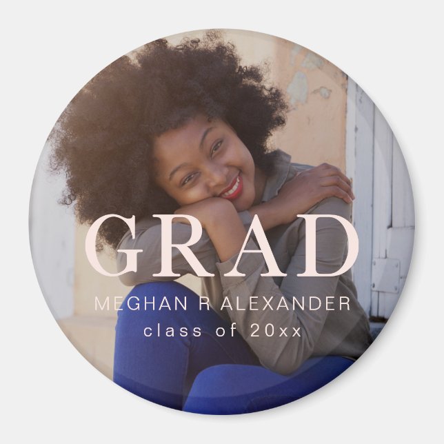 Klassiskt  Student-foto och Namn Magnet (Framsidan)