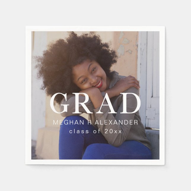 Klassiskt Student-foto och Namn Pappersservett (Framsidan)