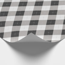 Klassiskt svart argyle-rutmönstrat presentpapper i
