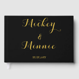 Klassiskt svart gästebok med egen text och foto gästböcker