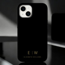 Klassiskt svart Guld minimalistiskt Monogram Namn