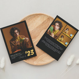 Klassiskt, svart Guld-skript, fotokollage Studente Meddelande