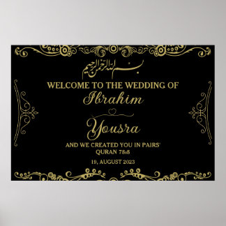 Klassiskt svart muslimskt Bröllop Poster