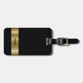 Klassiskt Svart- och Guld-resagemärke Bagagebricka