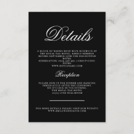 Klassiskt svart och vitt elegance CalliGraph Tilläggskort