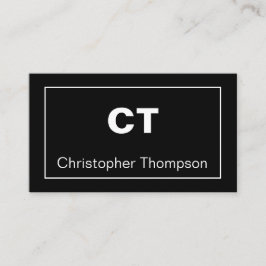 Klassiskt svart och vitt enkelt minimalistiskt Ini Visitkort