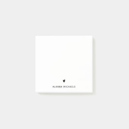 Klassiskt svart och vitt hjärta och Namn Post-it Block