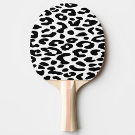 Klassiskt svart och vitt leopardtryck pingisracket