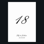 Klassiskt Svart och Vitt Tidlöst Bröllop Bordsnummer<br><div class="desc">En klassisk och tidlös design med en elegant scriptfont.</div>