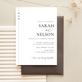 Klassiskt svart och vitt tidsoberoende Elegant brö Inbjudningar