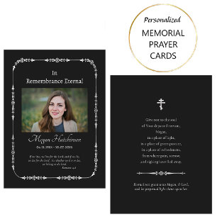 Klassiskt svart Silver-ortodoxt begravningskort Placeringskort