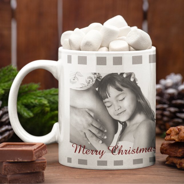 Klassiskt, svart, vitt, färgat, Tartan-familjfoto Jumbo Mugg (Skapare uppladdad)