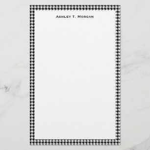Klassiskt svart, vitt Houndstooth Brevpapper