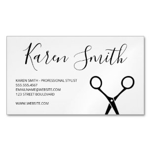 Klassiskt svart vitt / Salon Stylist Magnetiska Visitkort