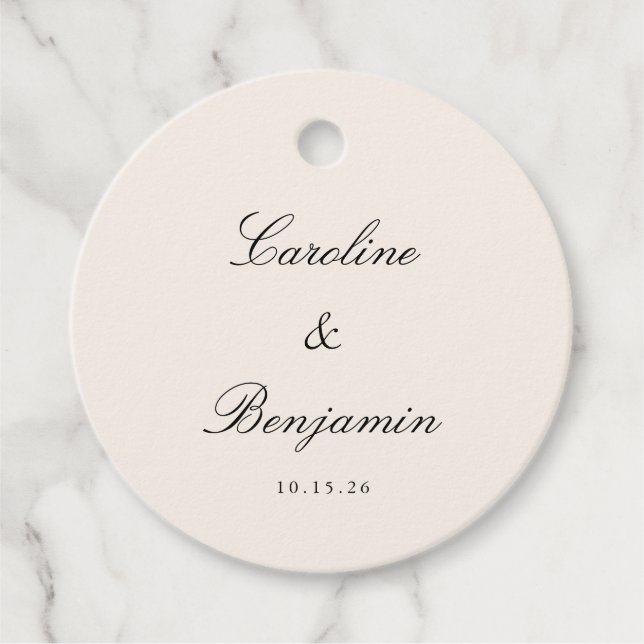 Klassiskt svartskript, Anpassningsbar Elegant bröl Gåvor Etiketter (Framsida)