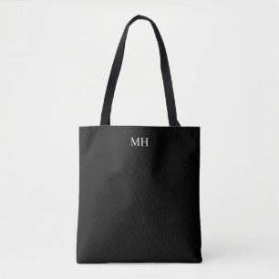 Klassiskt svartvit monogram tygkasse