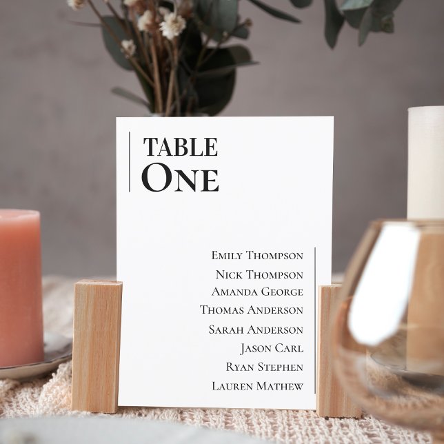 Klassiskt svartvit sittdiagram Bröllop Bord (Classic Black White Wedding Table Seating Chart)