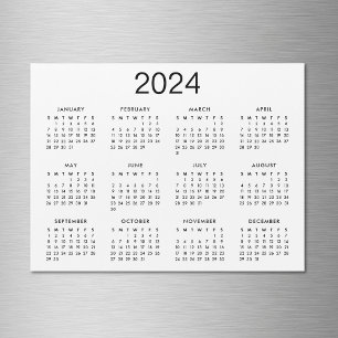 Klassiskt svartvitt 2024-kalendermagnet