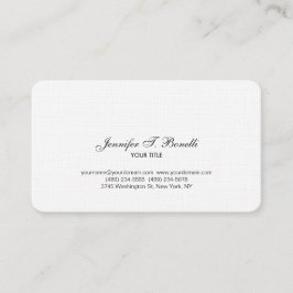 Klassiskt svartvitt handskriftsskript oformaterat visitkort