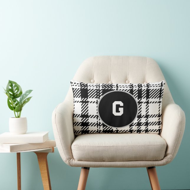 Klassiskt svartvitt lumbarkudde (Stol)