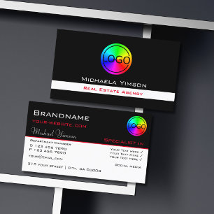 Klassiskt svartvitt med Logotyp Professionell Visitkort