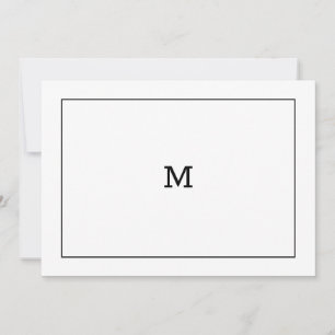 Klassiskt svartvitt monogramkort anteckningskort