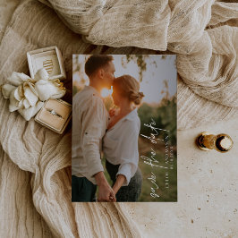 Klassiskt svartvitt och vitt foto Elegant bröllop Spara Datumet