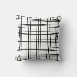Klassiskt svartvitt och vitt vadtkärt Tartan Kudde