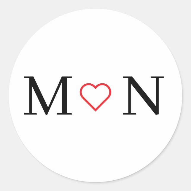 Klassiskt svartvitt runt klistermärke (Framsida)