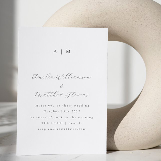 Klassiskt svartvitt, svart, svart, Bröllop Inbjudningar (Skapare uppladdad)