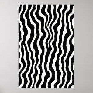 Klassiskt Svartvitt Zebra ränder Mönster Poster