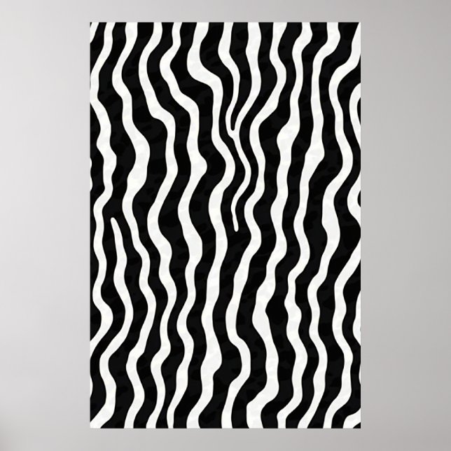 Klassiskt Svartvitt Zebra ränder Mönster Poster (Framsidan)