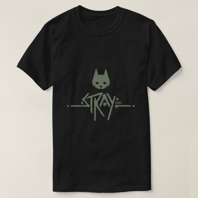 Klassiskt T-skirt-kattspel,stray-logotyp-klassiskt T Shirt (Design framsida)