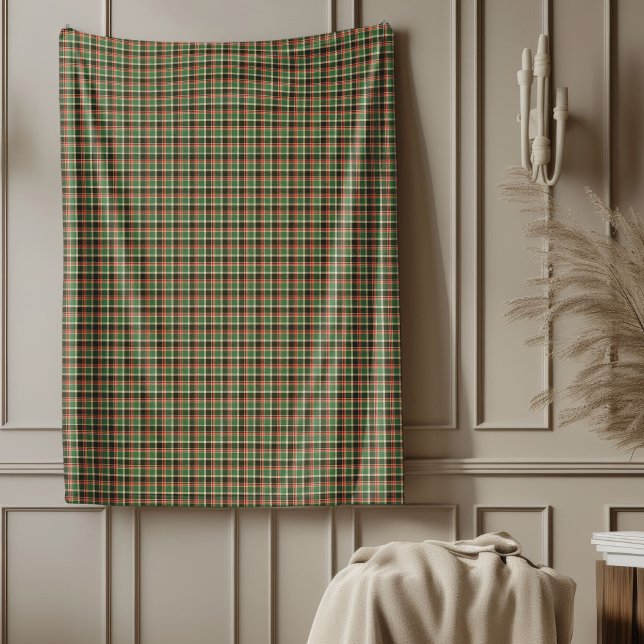Klassiskt Tartan Blanket för Mysiga Helgdag Nattar Fleecefilt (Classic Tartan Blanket for Cozy Holiday Nights)