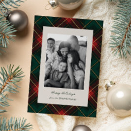 Klassiskt Tartan-rutigt julkort