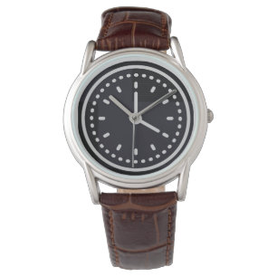 Klassiskt Teal Herrbrun Läderur Armbandsur