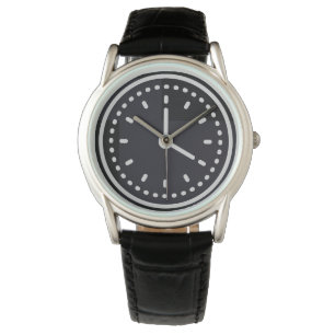 Klassiskt Teal Manar Protector Black Leather Armbandsur