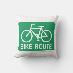 Klassiskt tecken för bike-rutt kudde