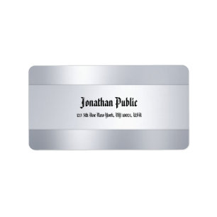 Klassiskt teckensnittsskript Silver-mall överst Ad Adressetikett