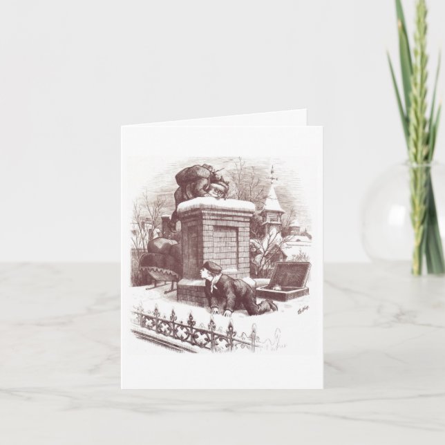 Klassiskt Thomas Nast julkort Helgkort (Framsida)