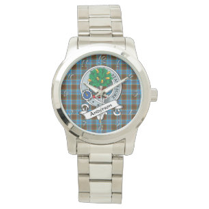 Klassiskt tidlös Clan Anderson-märke Tartan Plaid Armbandsur